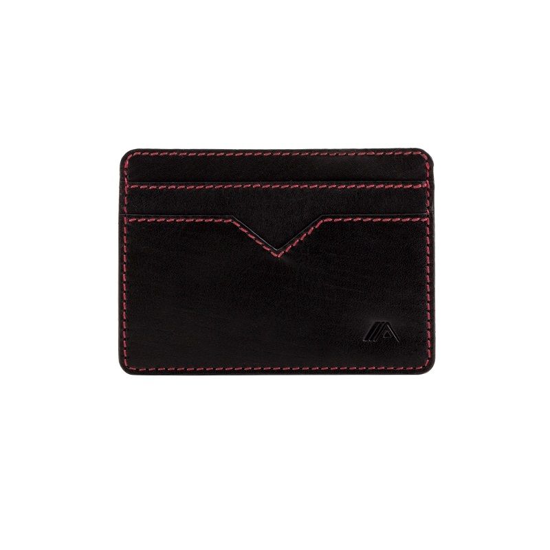 A-SLIM Minimalist Leather Wallet Sunnari - Black